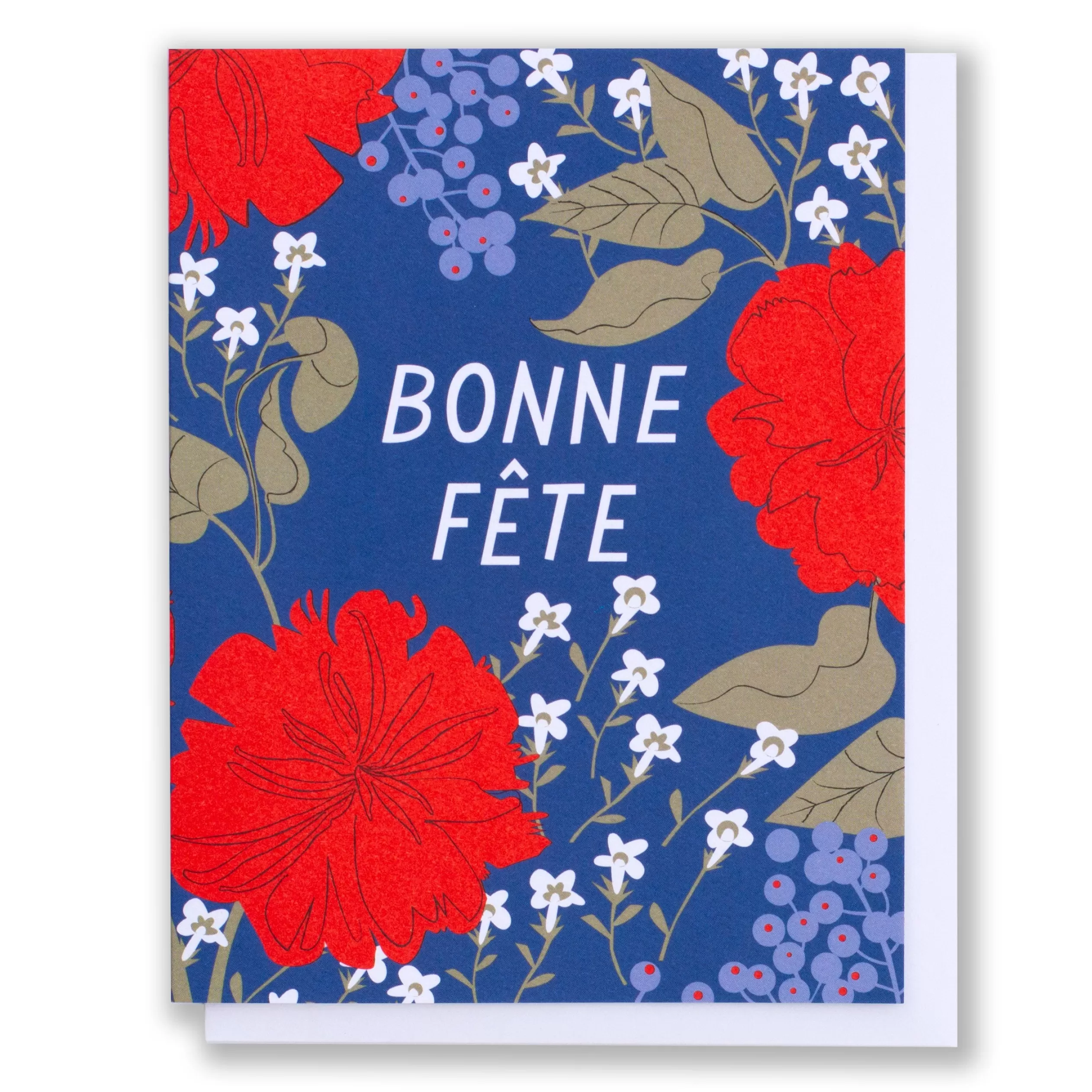 Bonne Fete Birthday Floral Note Card<Banquet Workshop Outlet