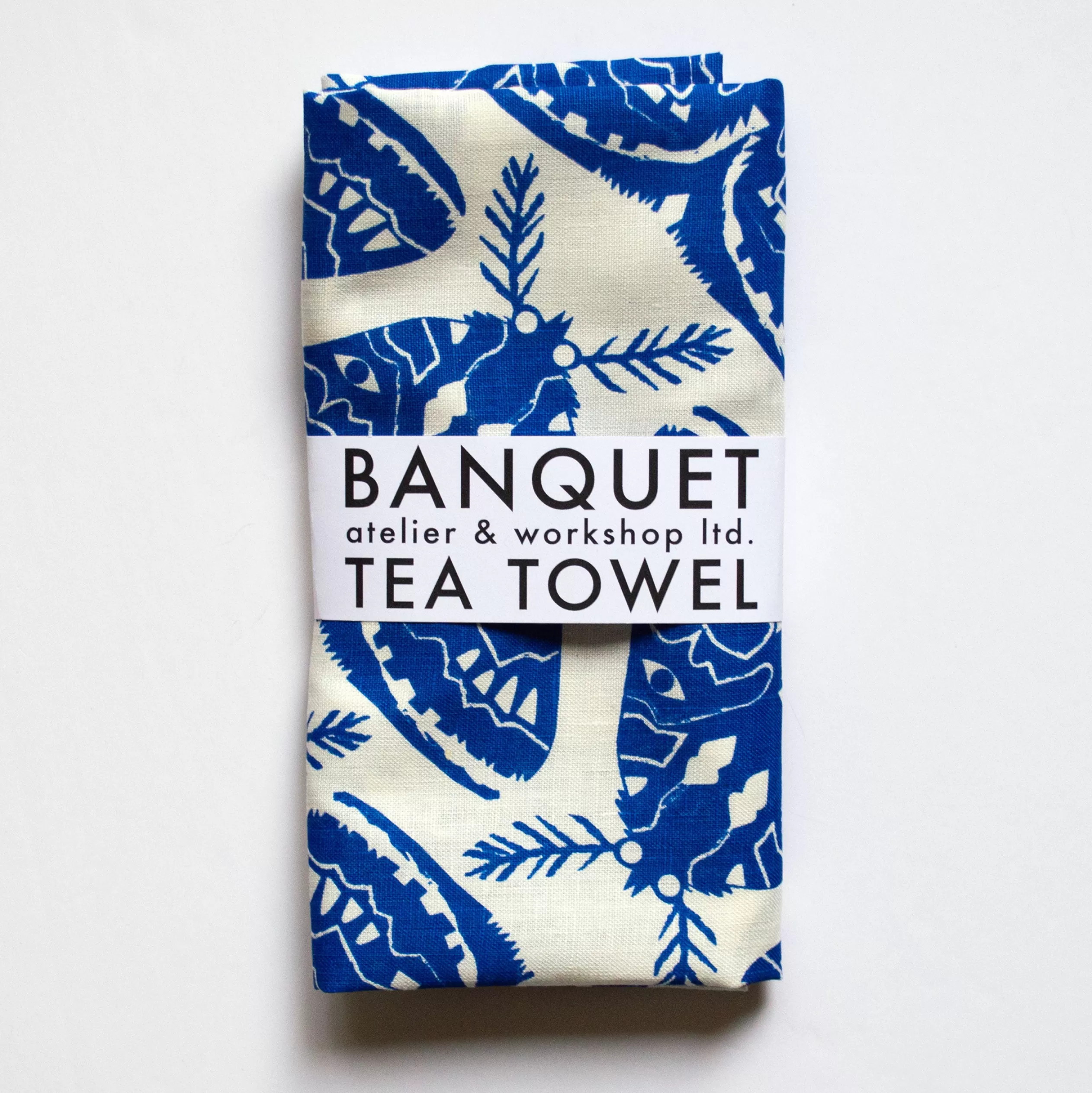 Electric Blue Moths 100% Linen Tea Towel<Banquet Workshop Cheap