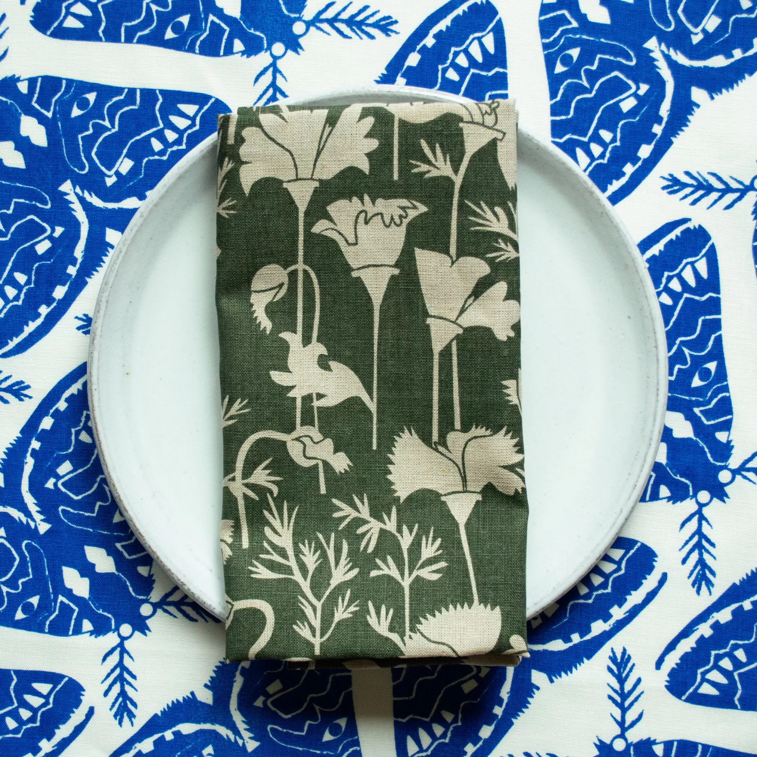 Electric Blue Moths Napkins<Banquet Workshop Clearance