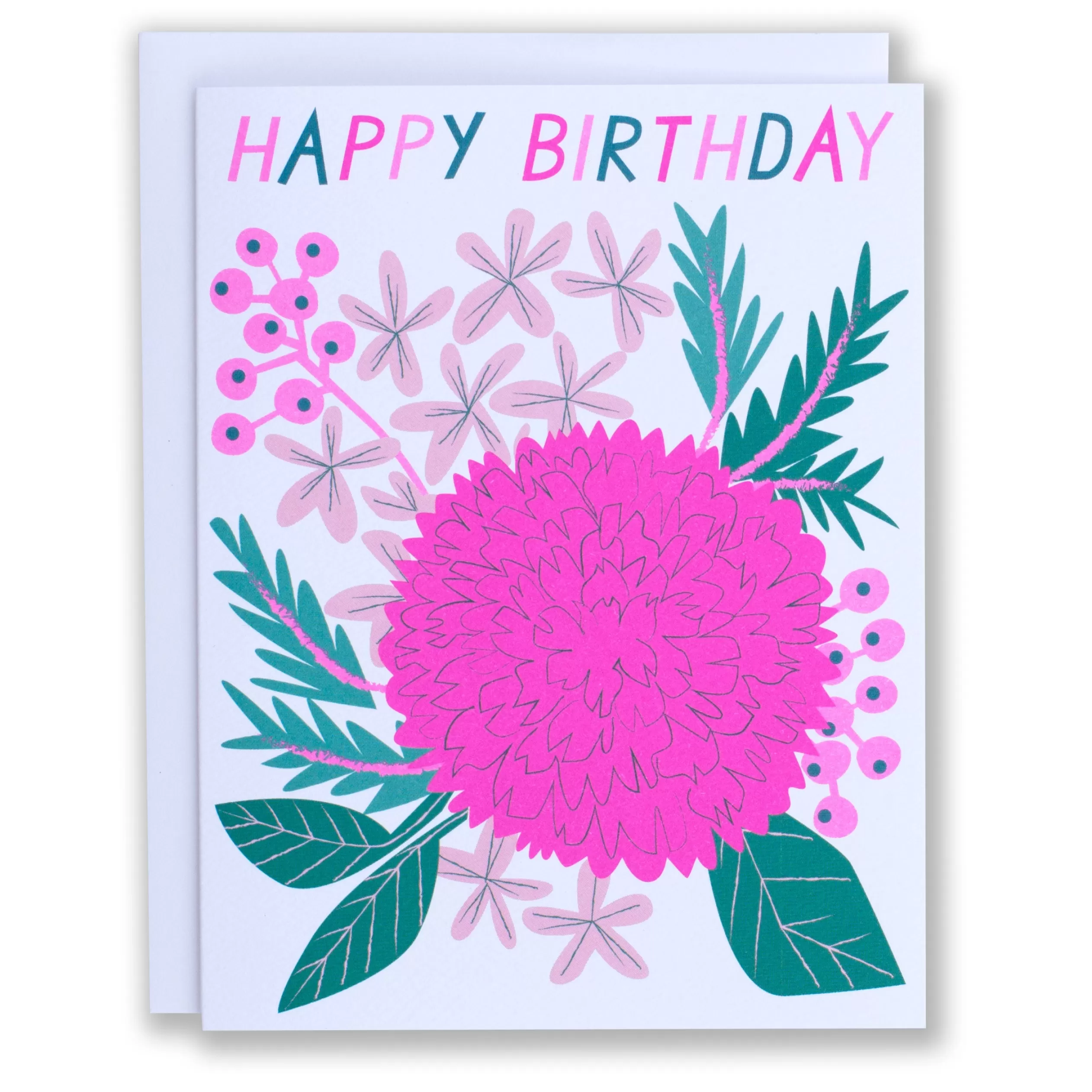 Happy Birthday Pastel Asters Card<Banquet Workshop Cheap