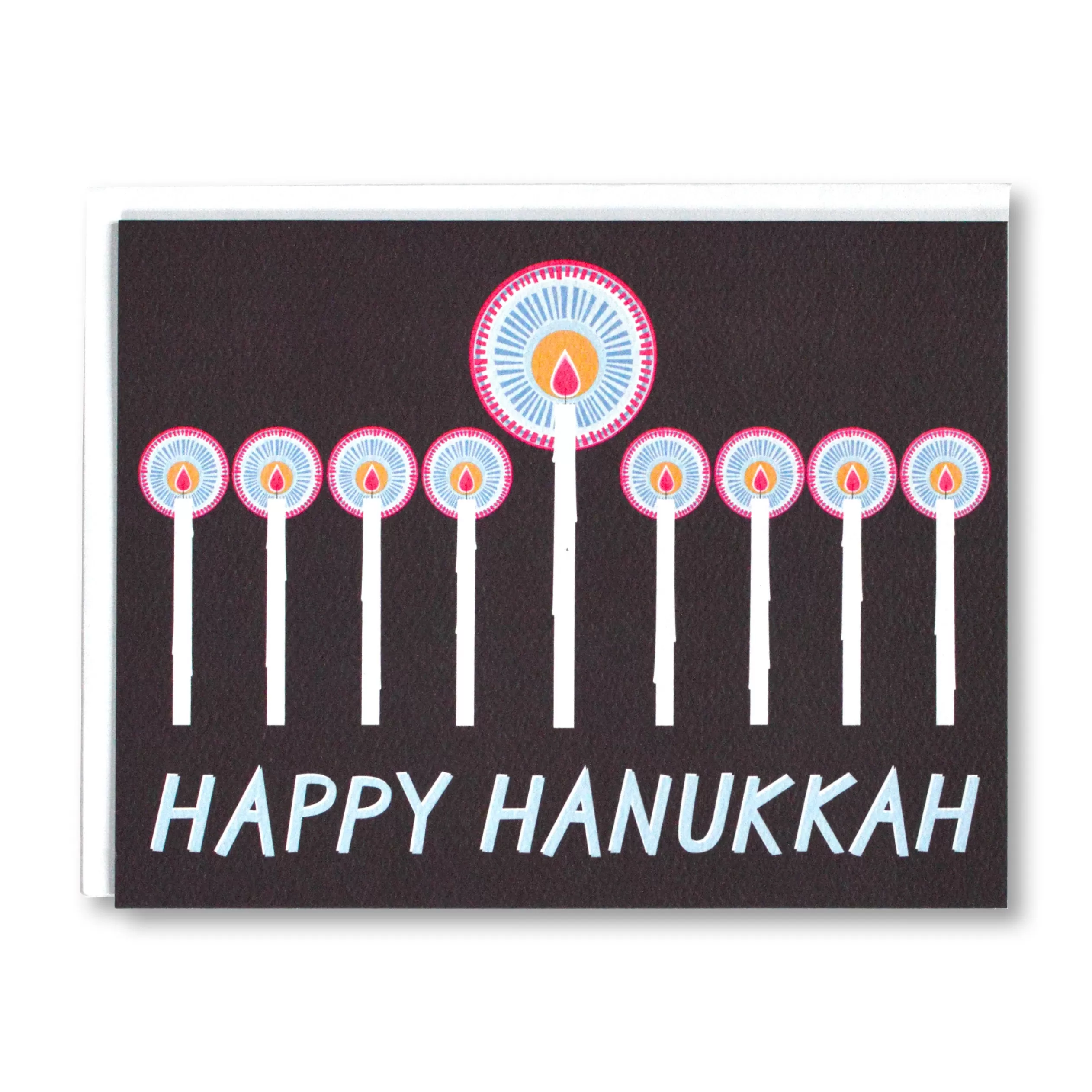Happy Hanukkah Note Card With Menorah For Festival Of Lights<Banquet Workshop Sale