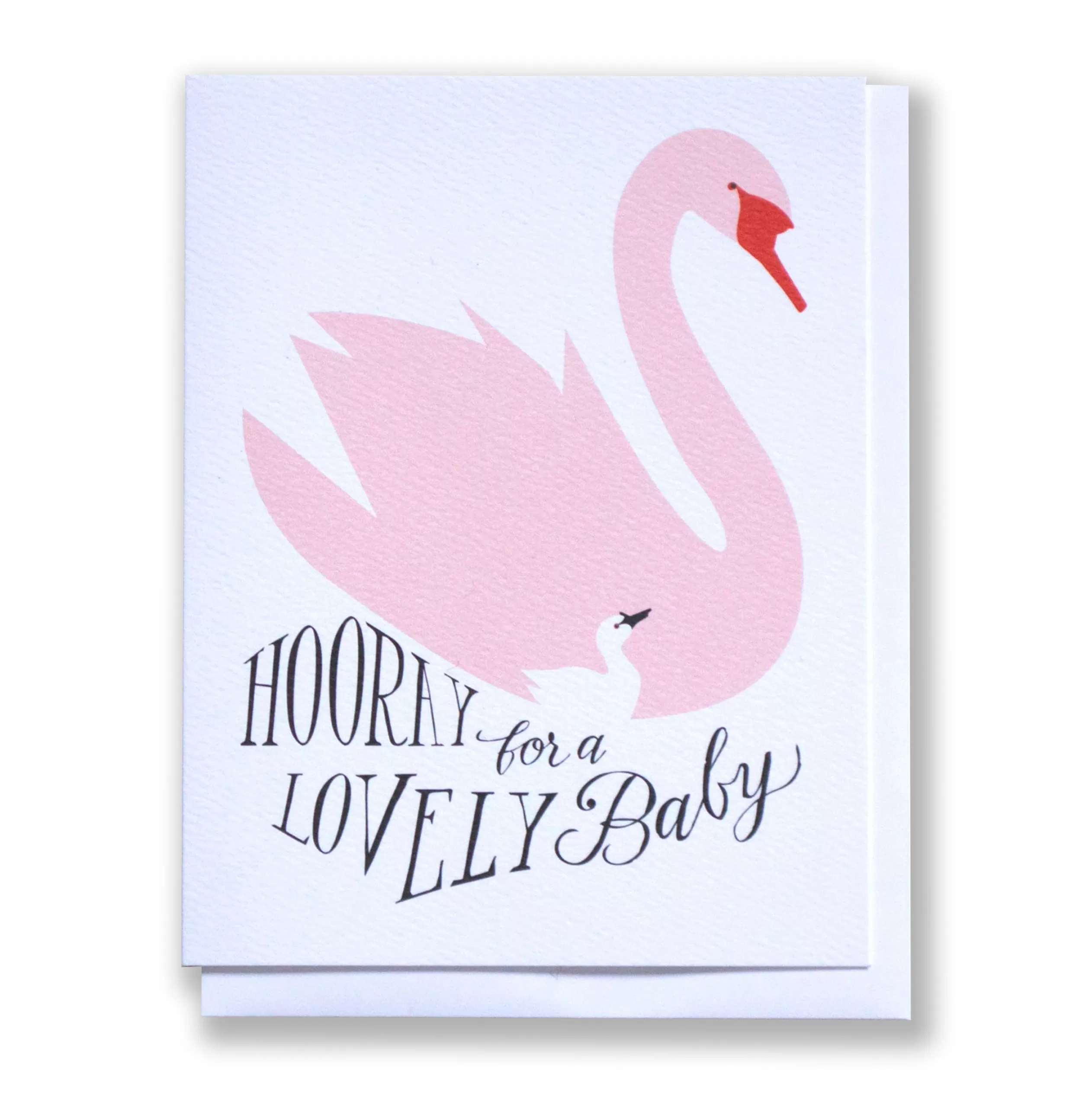 Hooray For A Lovely Baby - Mother Swan And Cygnet Note Card<Banquet Workshop Online