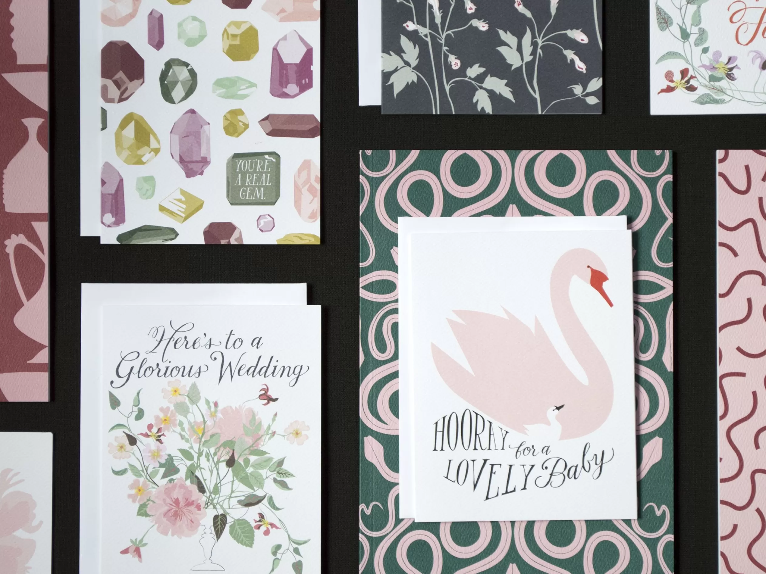 Hooray For A Lovely Baby - Mother Swan And Cygnet Note Card<Banquet Workshop Online