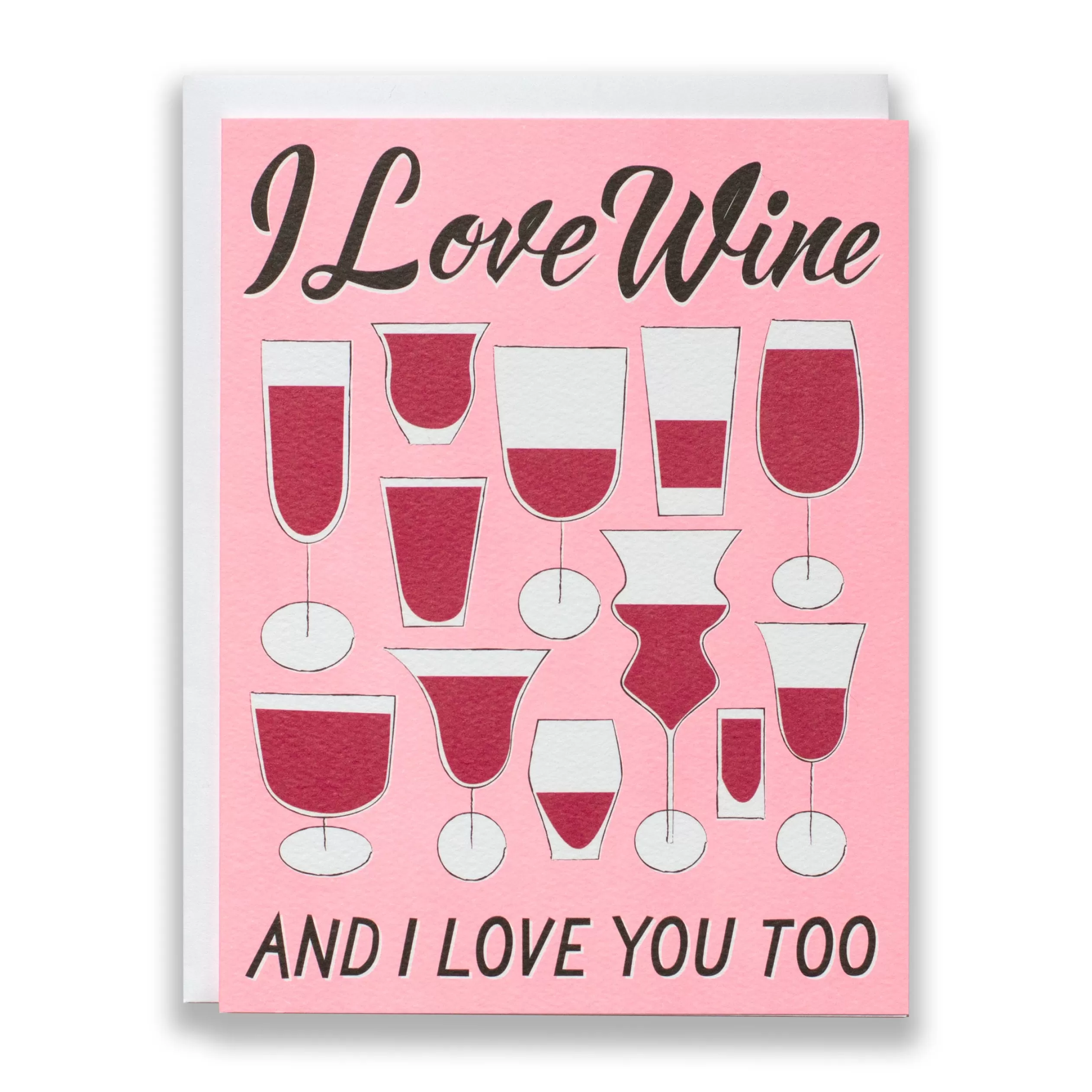 I Love Wine Note Card<Banquet Workshop Best