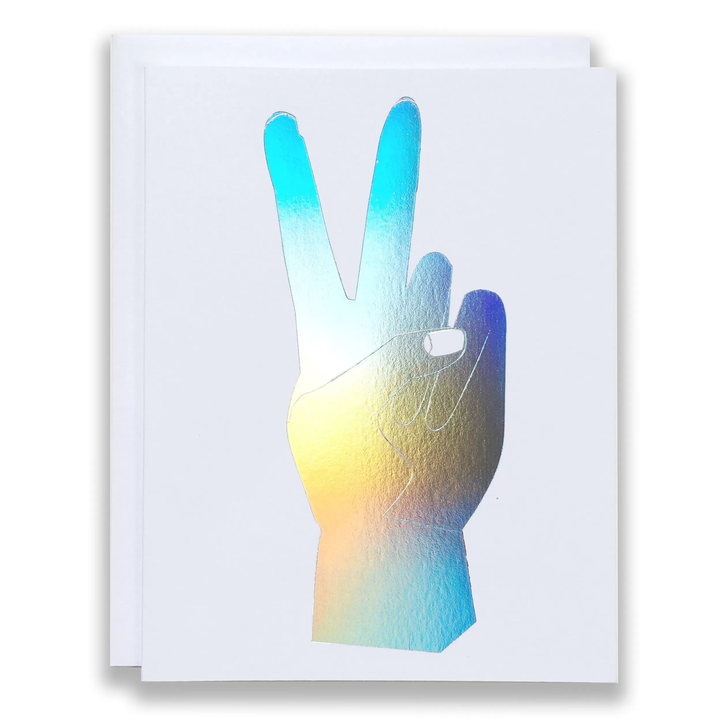 Peace Hand Hologram Note Card<Banquet Workshop Best