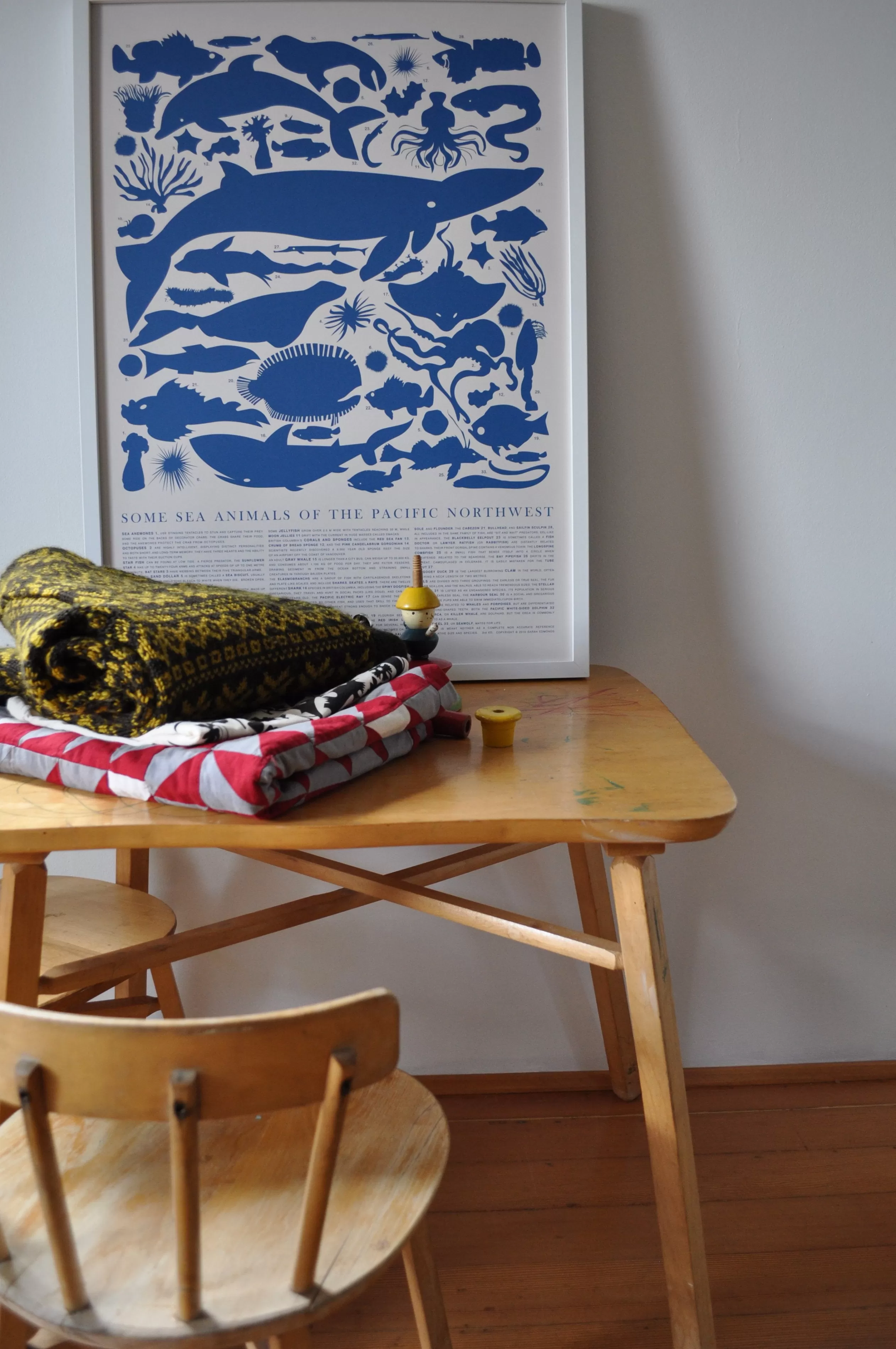 Print - Blue Sea Animals Of The Pacific Northwest Poster<Banquet Workshop Outlet