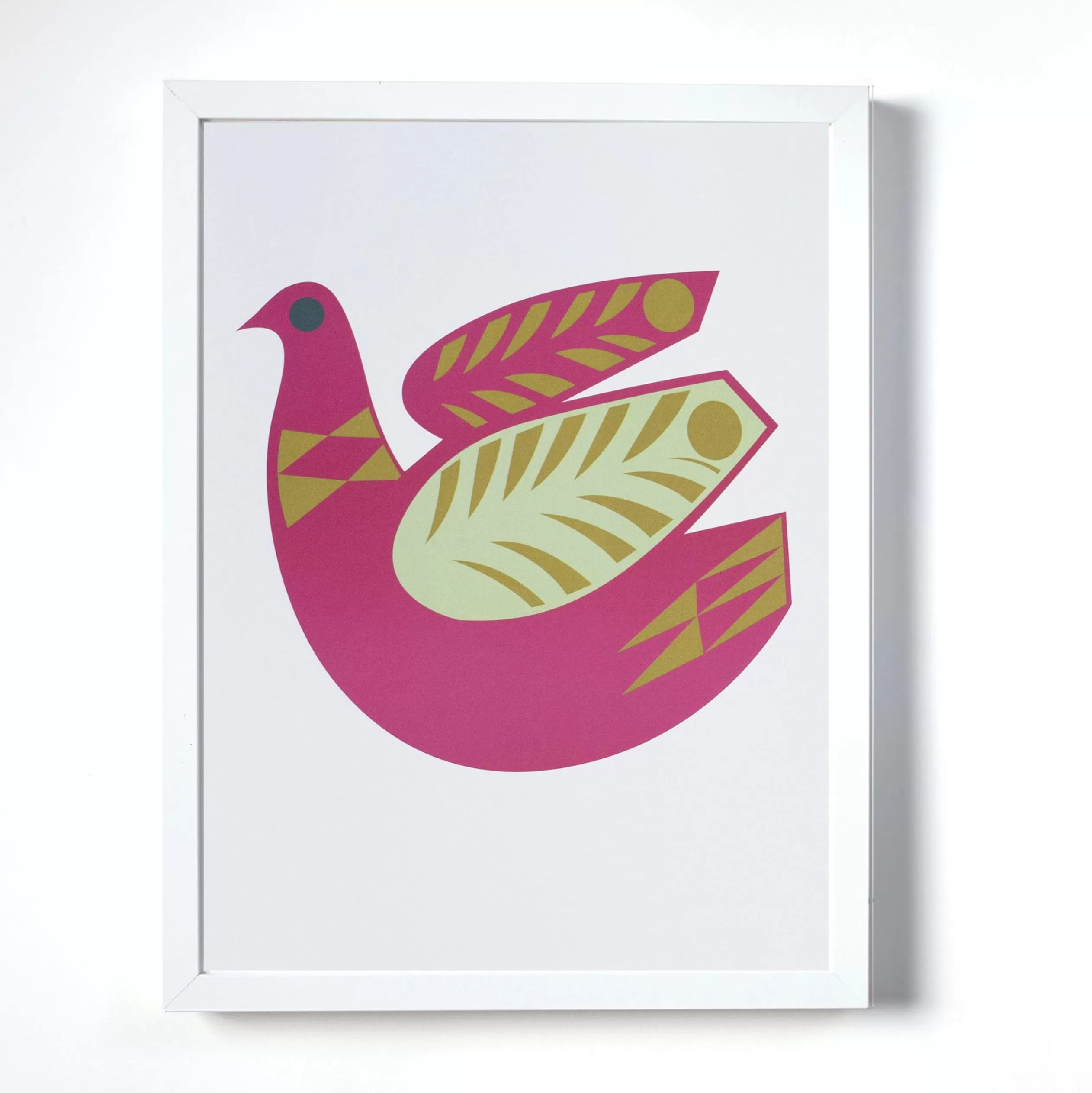 Print - Dove Art Poster - Geometric Modern Bird<Banquet Workshop Clearance