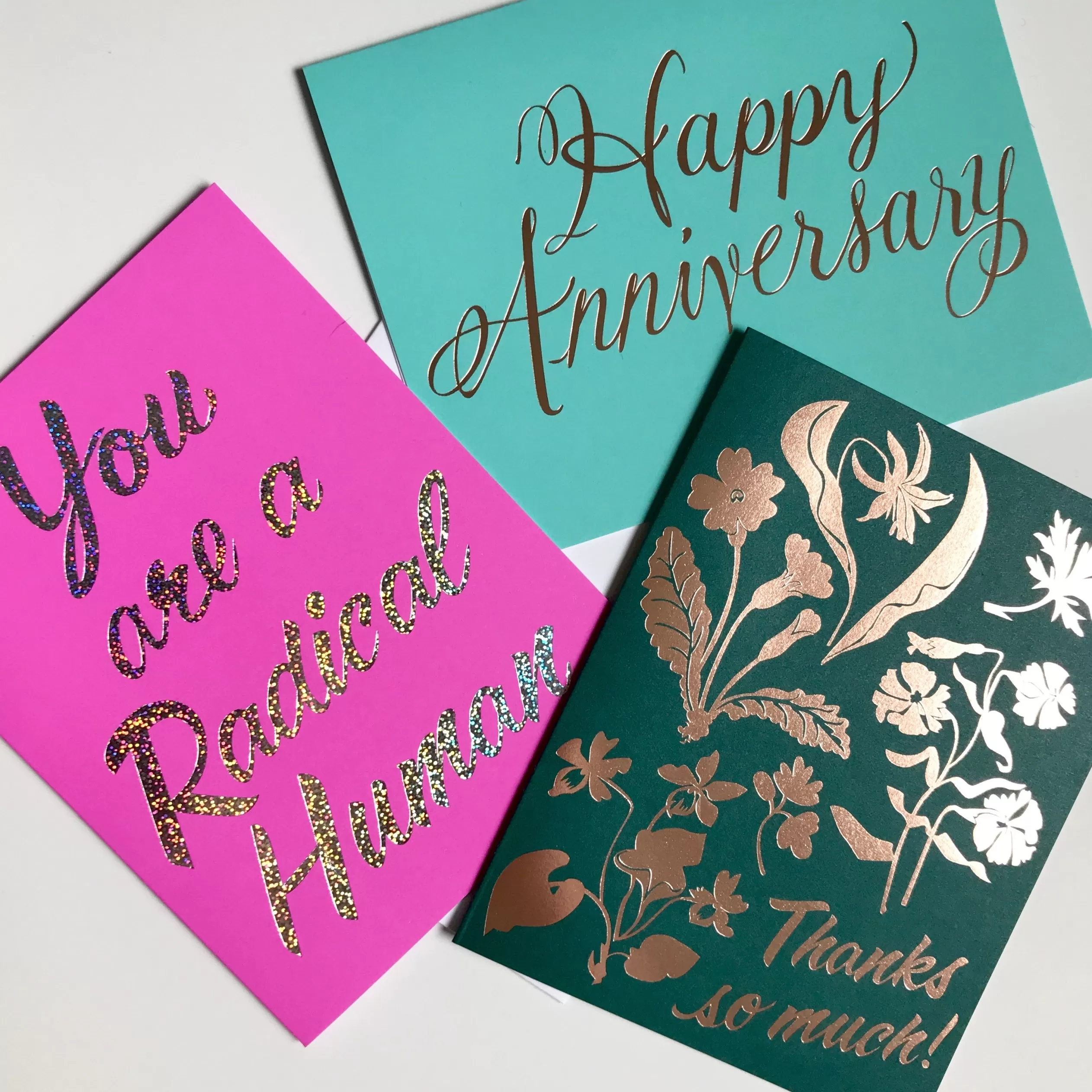 Rose Gold Foil Happy Anniversary Card<Banquet Workshop Cheap