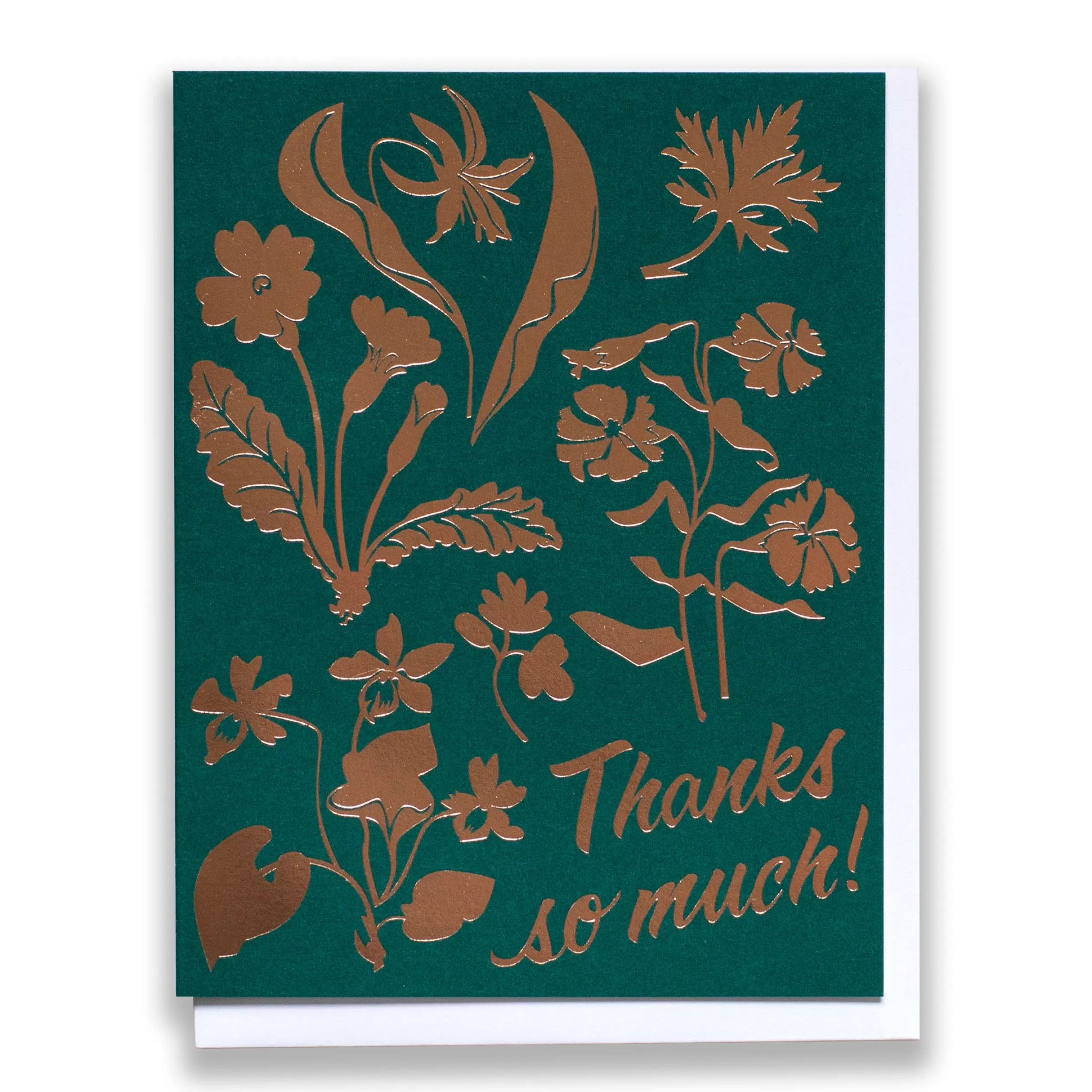 Thanks Wildflowers Rose Gold Foil Note Card<Banquet Workshop Flash Sale