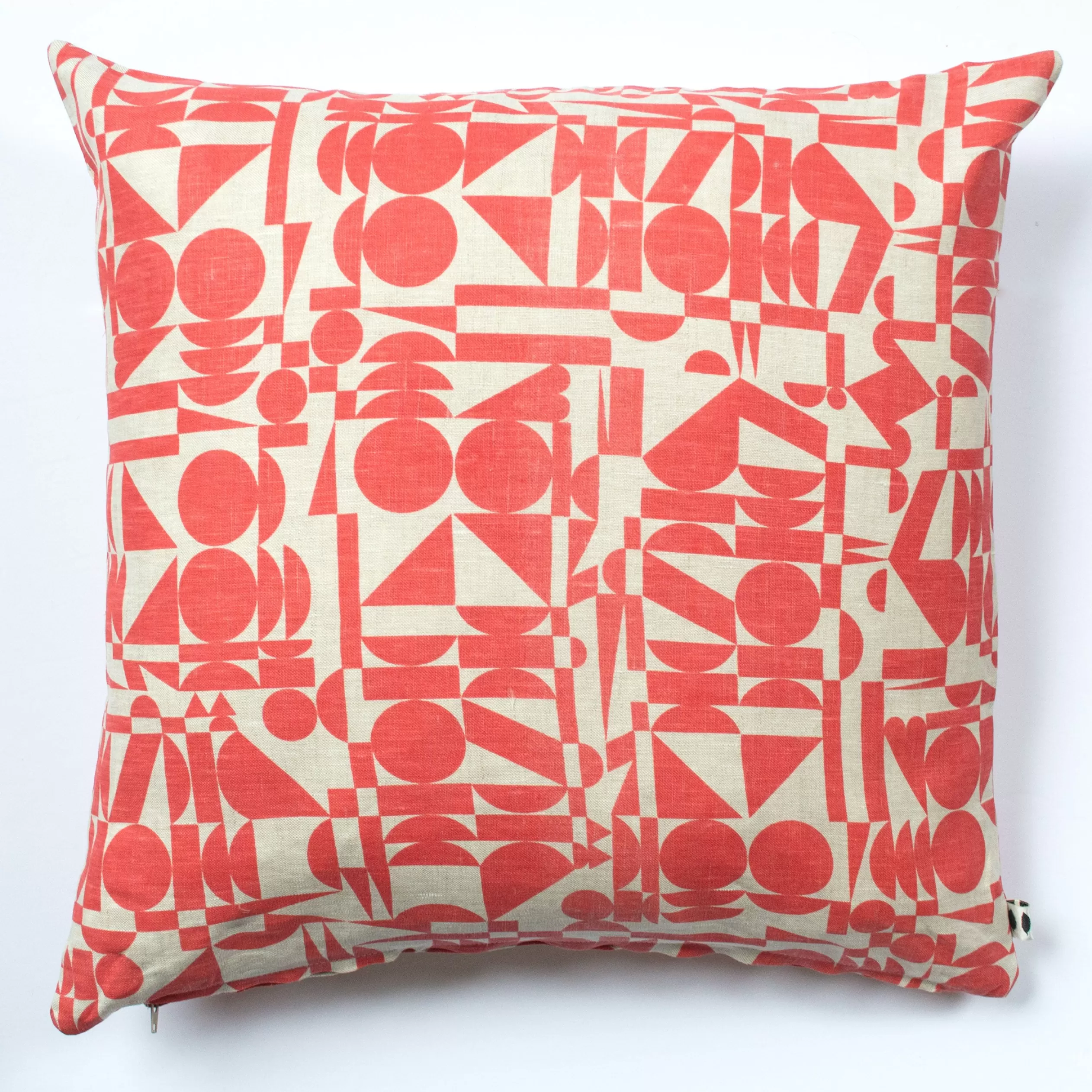 Tomato Soup Geometrics Screenprinted 100% Linen Pillow Cover<Banquet Workshop Best Sale