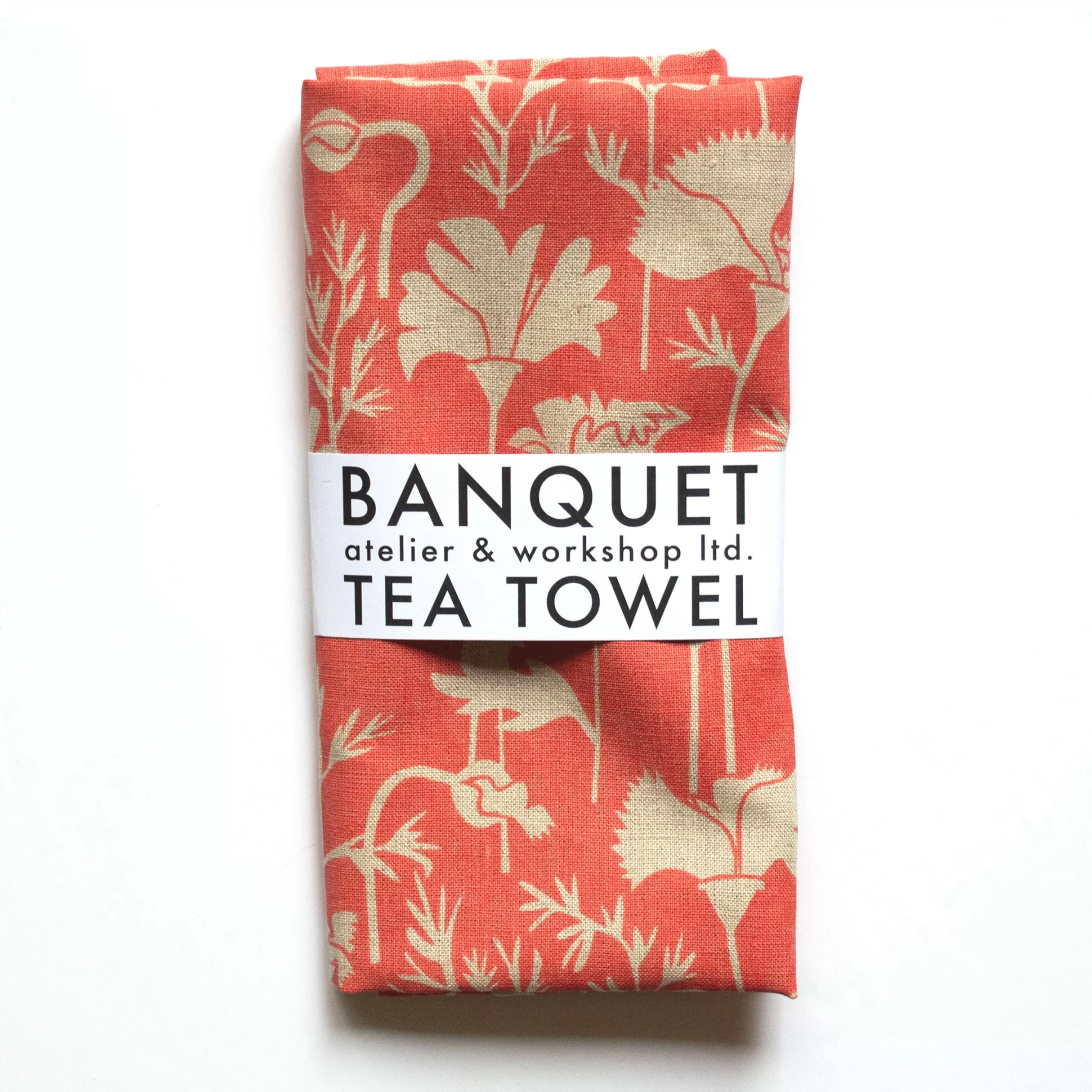 Tomato Soup Poppies 100% Linen Tea Towel<Banquet Workshop Shop